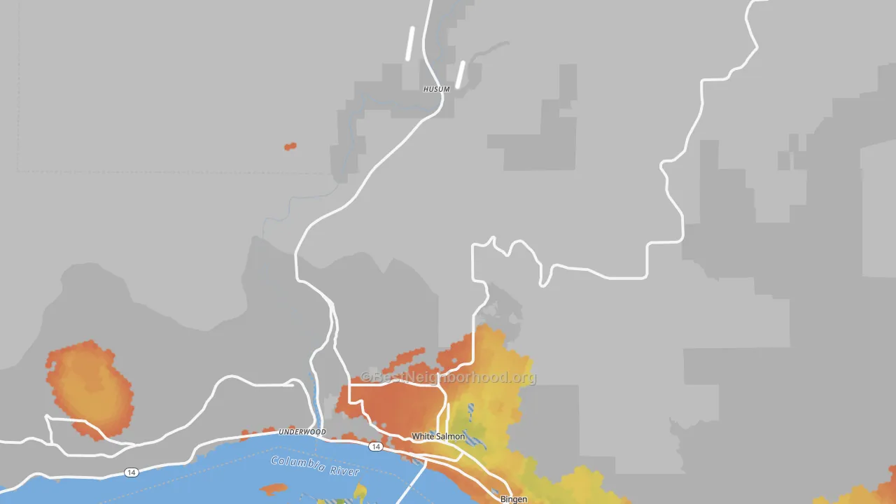 Bike Grade map of 98672, WA