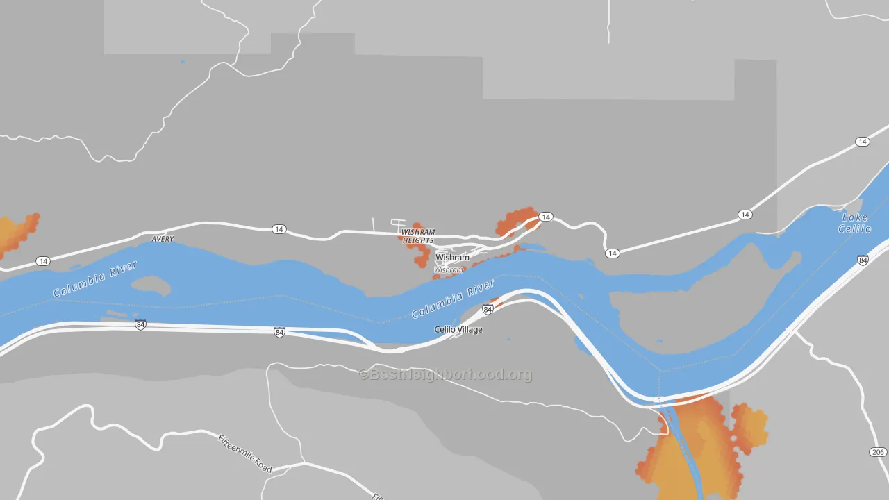 Bike Grade map of 98673, WA