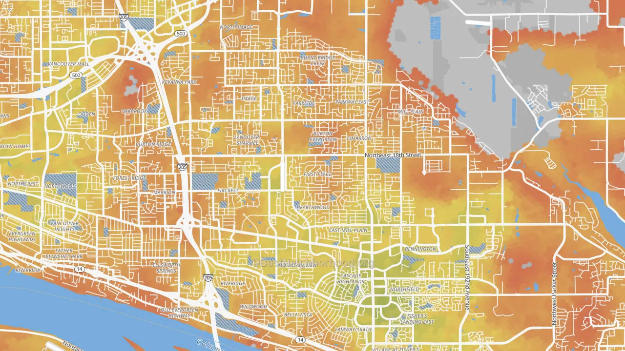 Bike Grade map of 98684, WA