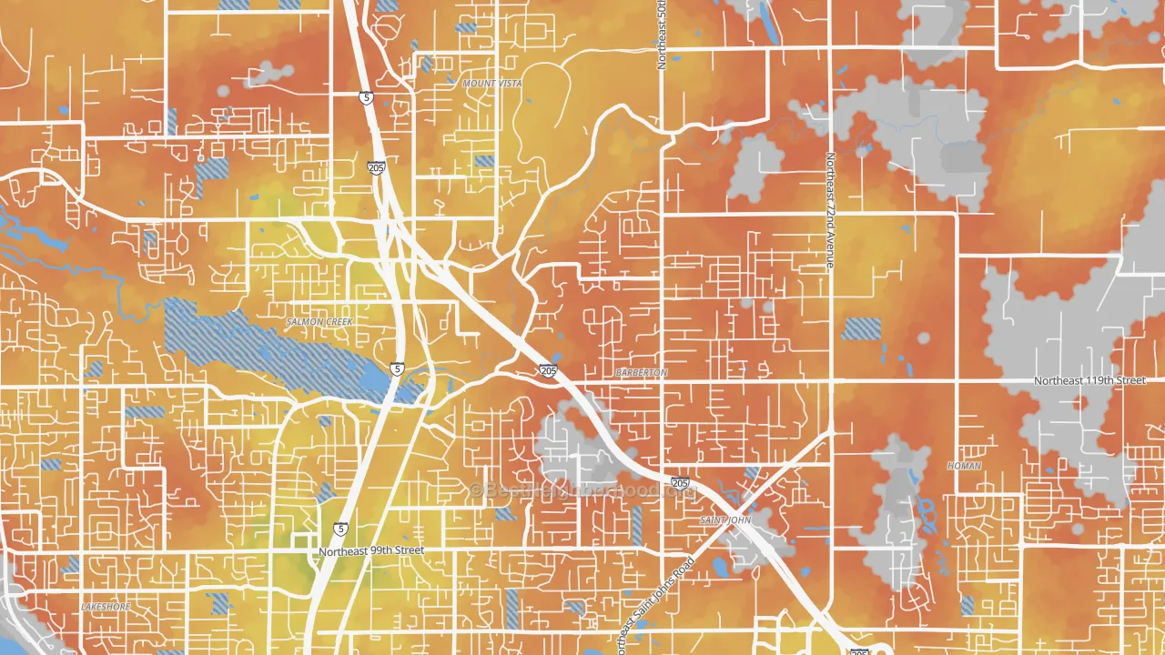 Bike Grade map of 98686, WA
