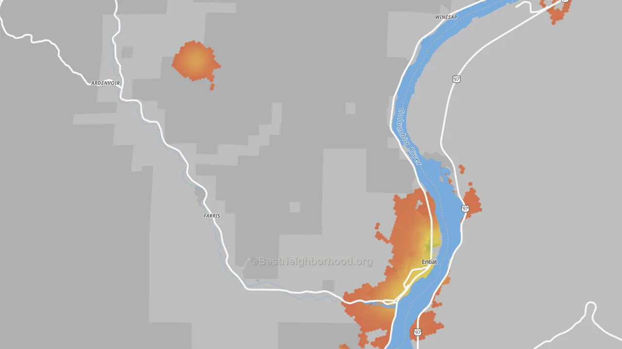 Bike Grade map of 98822, WA