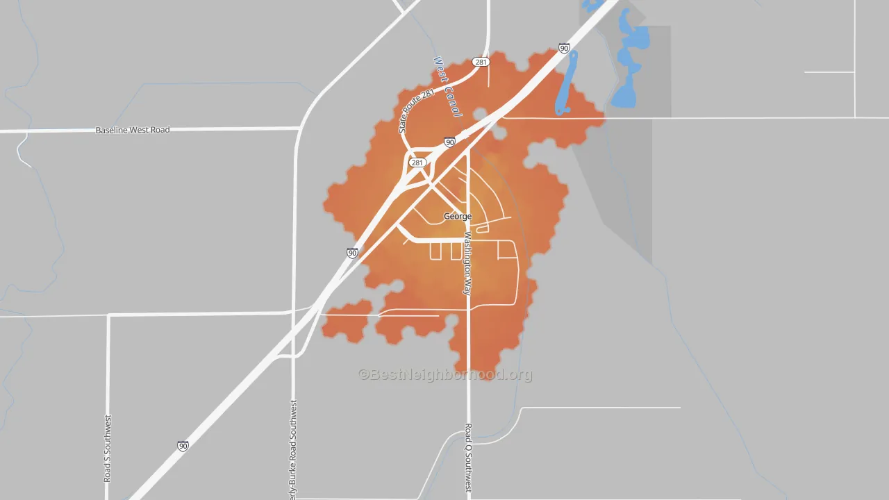 Bike Grade map of 98824, WA