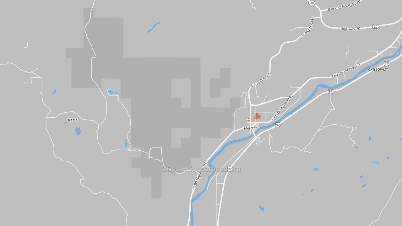 Bike Grade map of 98829, WA