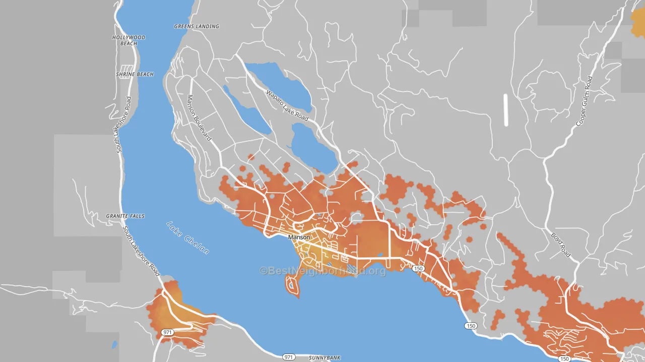 Bike Grade map of 98831, WA