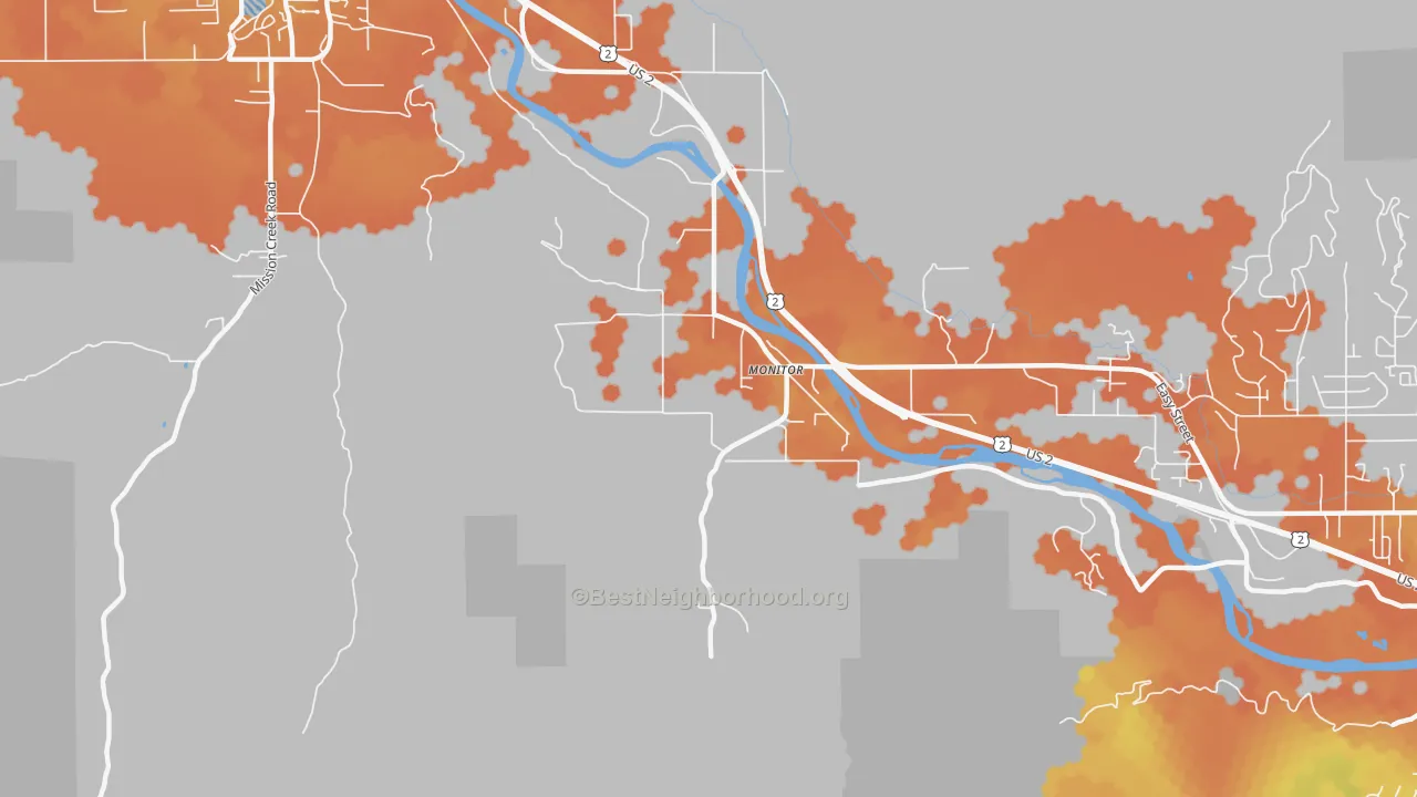 Bike Grade map of 98836, WA