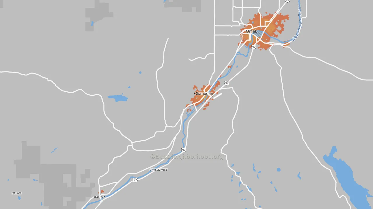 Bike Grade map of 98840, WA