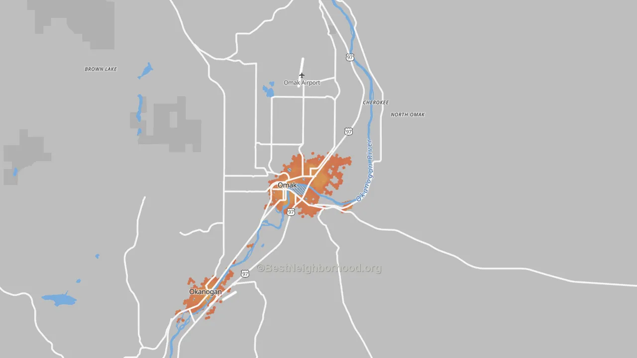 Bike Grade map of 98841, WA