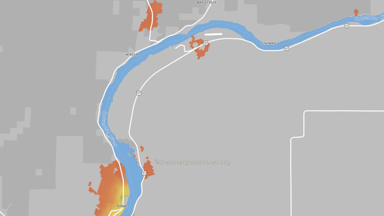 Bike Grade map of 98843, WA