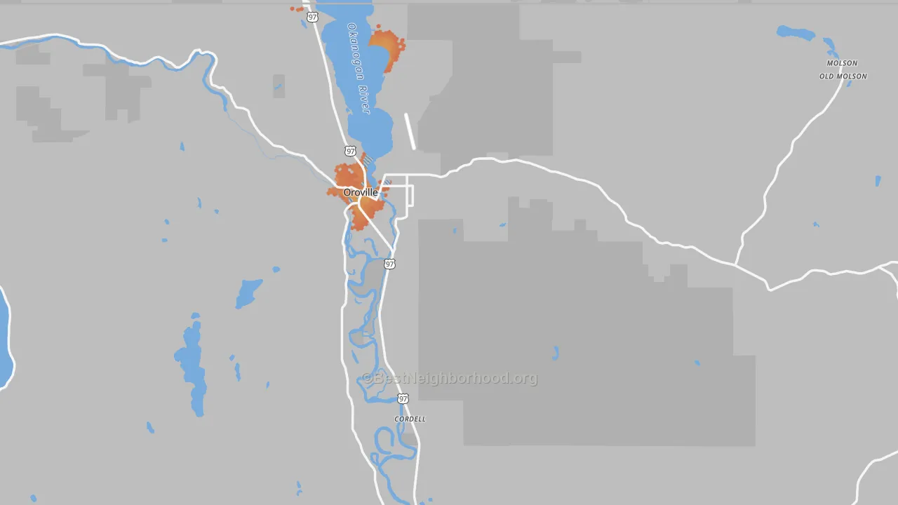 Bike Grade map of 98844, WA