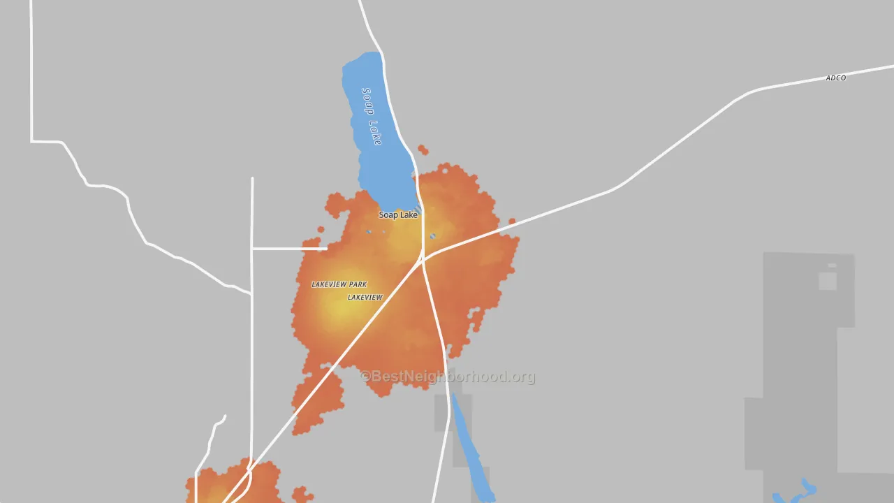 Bike Grade map of 98851, WA