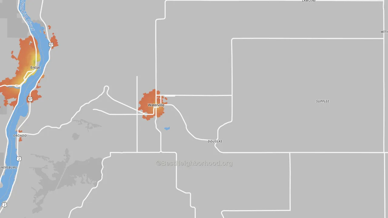Bike Grade map of 98858, WA