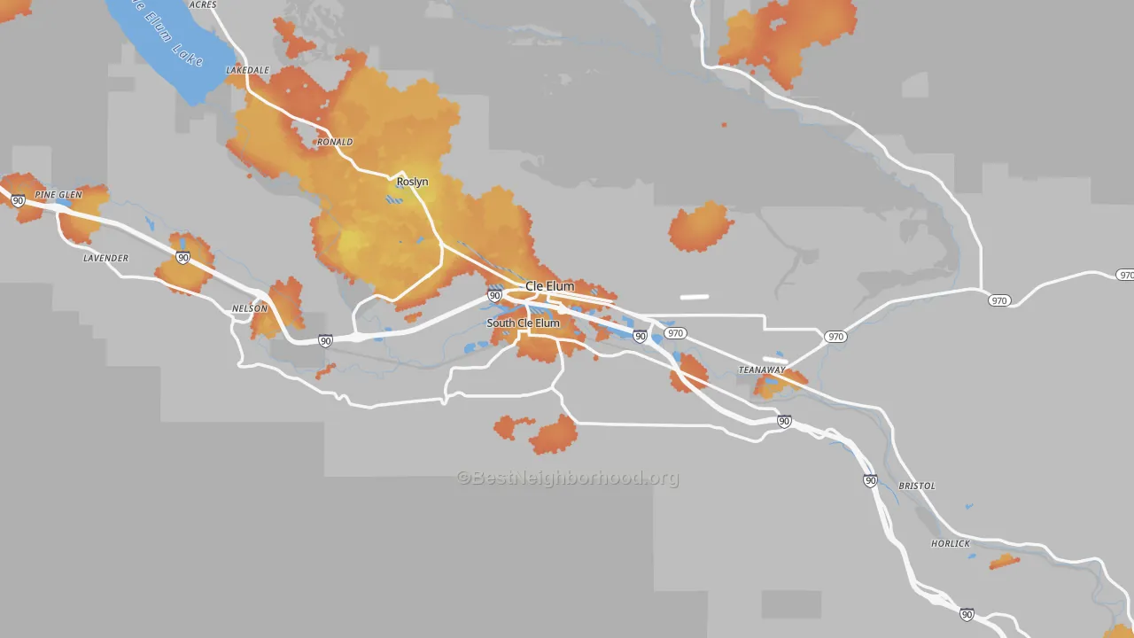 Bike Grade map of 98922, WA