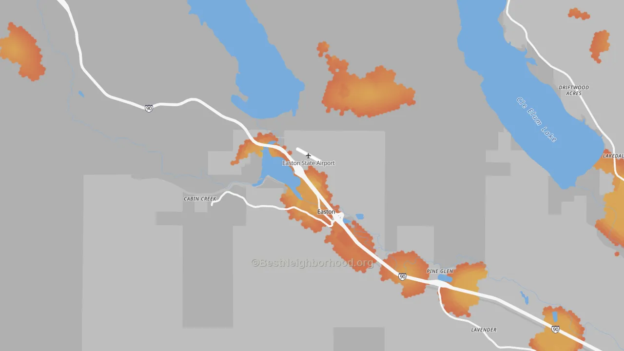 Bike Grade map of 98925, WA