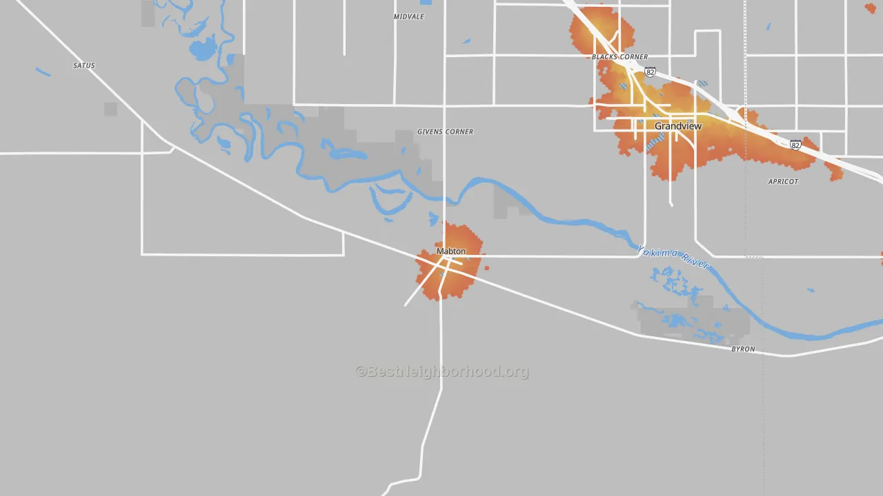 Bike Grade map of 98935, WA