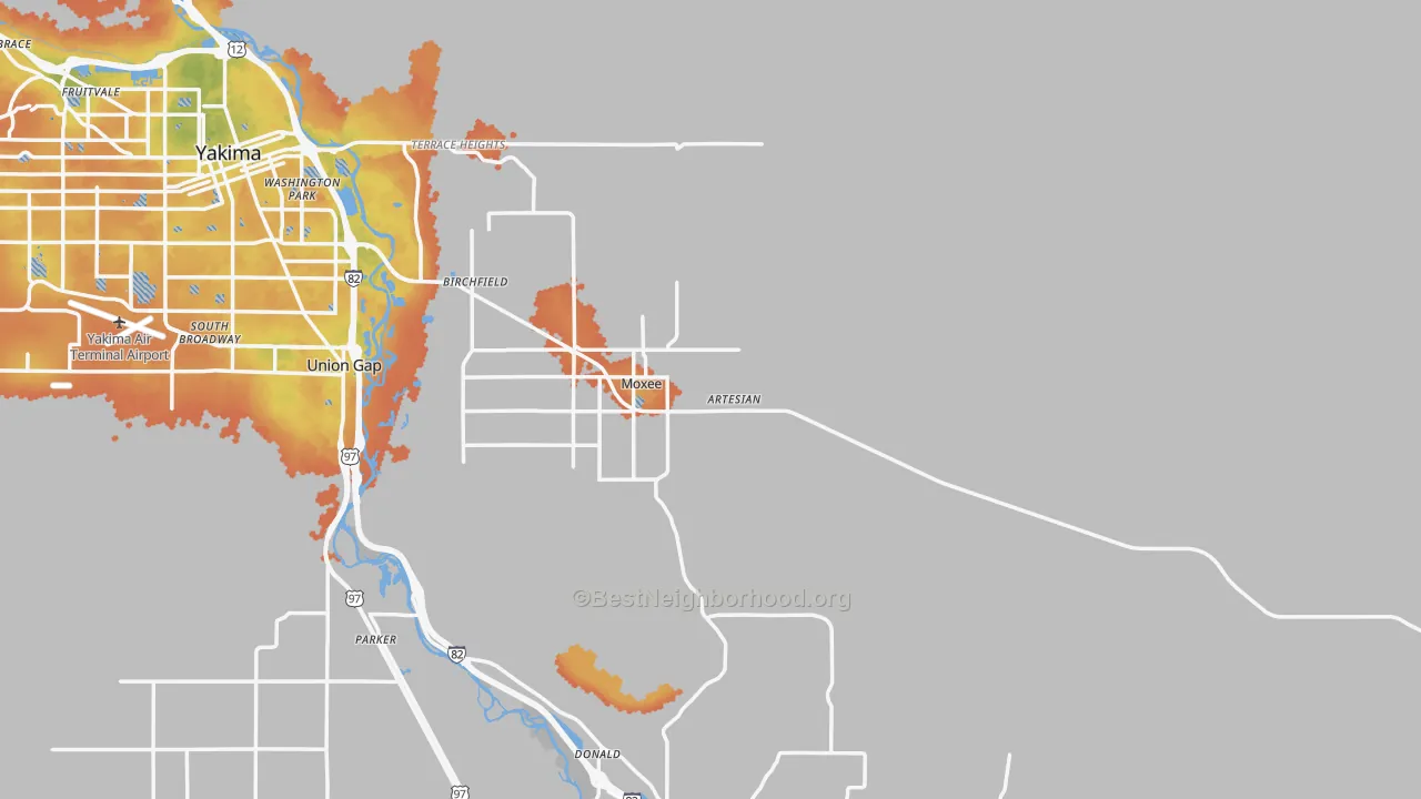 Bike Grade map of 98936, WA