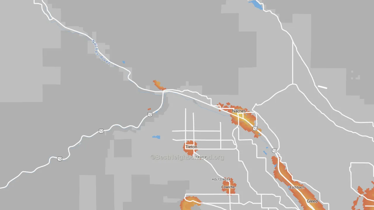 Bike Grade map of 98937, WA