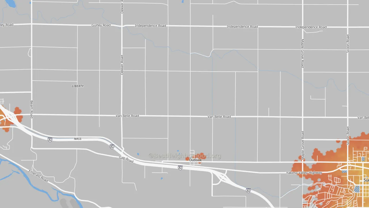 Bike Grade map of 98938, WA