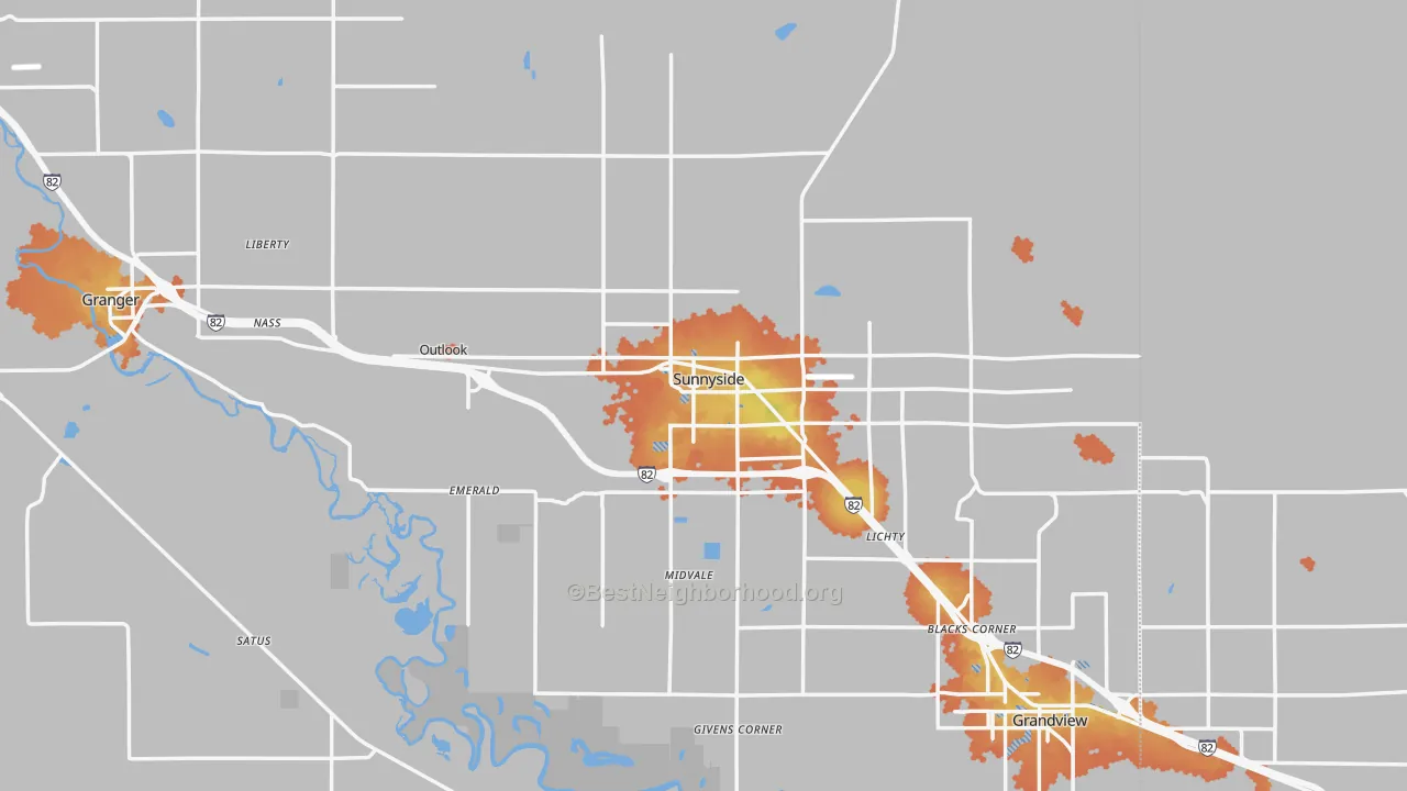 Bike Grade map of 98944, WA