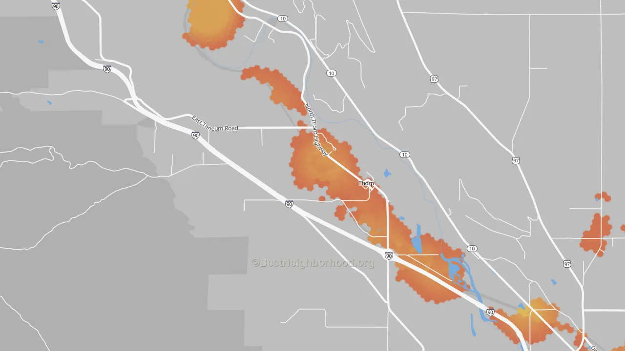 Bike Grade map of 98946, WA