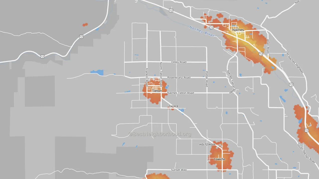 Bike Grade map of 98947, WA