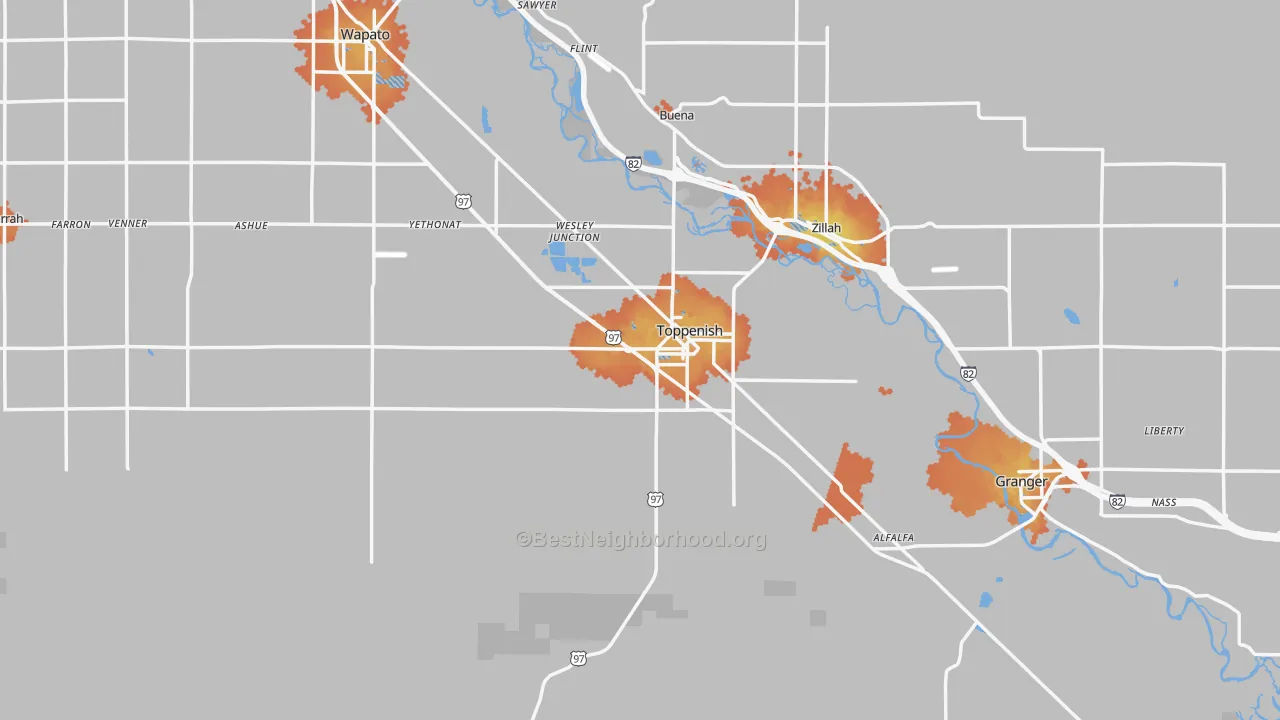 Bike Grade map of 98948, WA