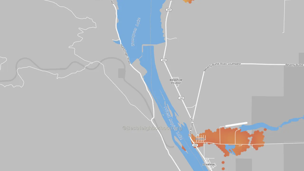 Bike Grade map of 98950, WA