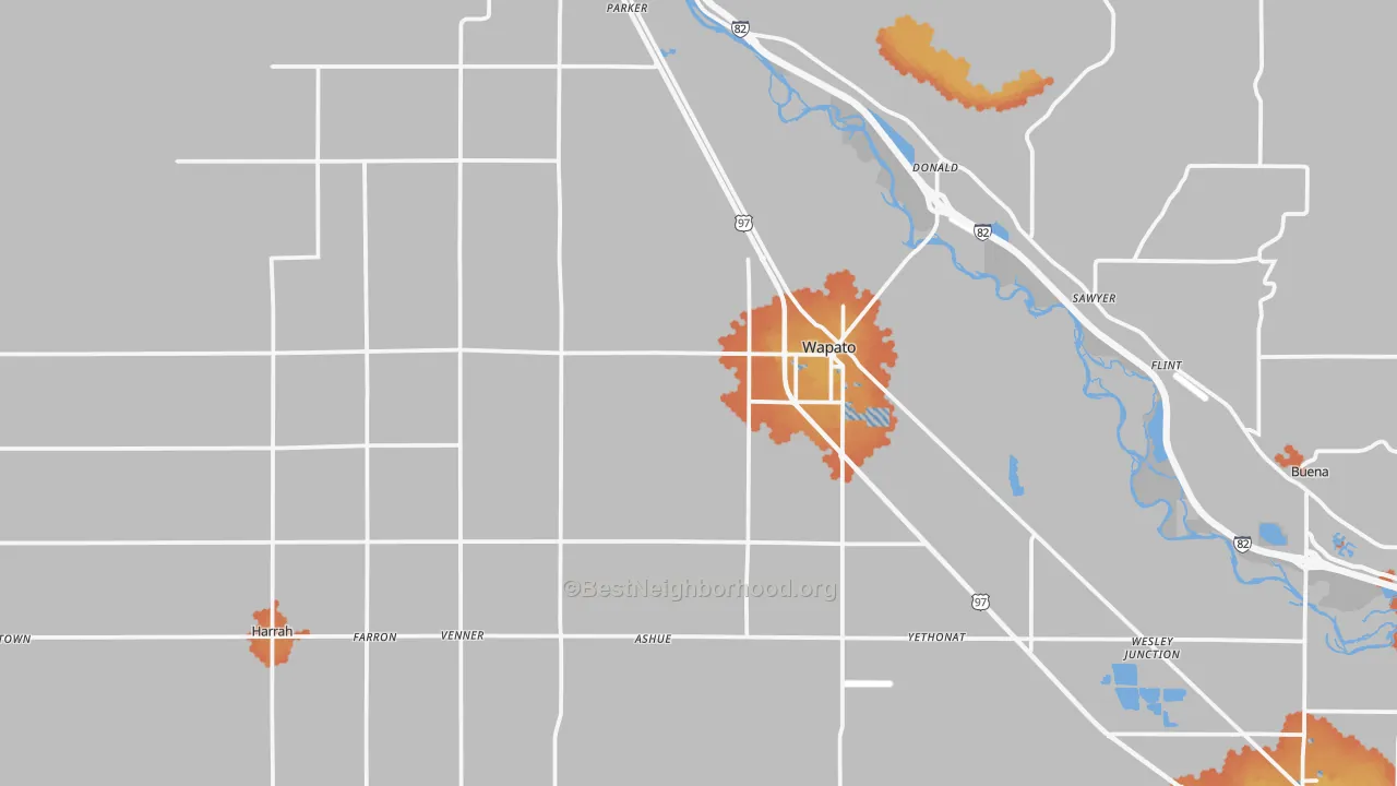 Bike Grade map of 98951, WA