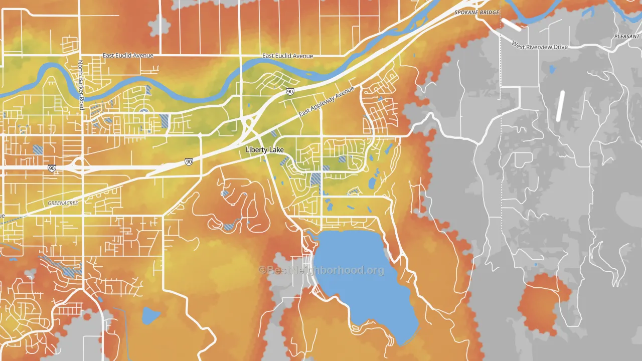 Bike Grade map of 99019, WA