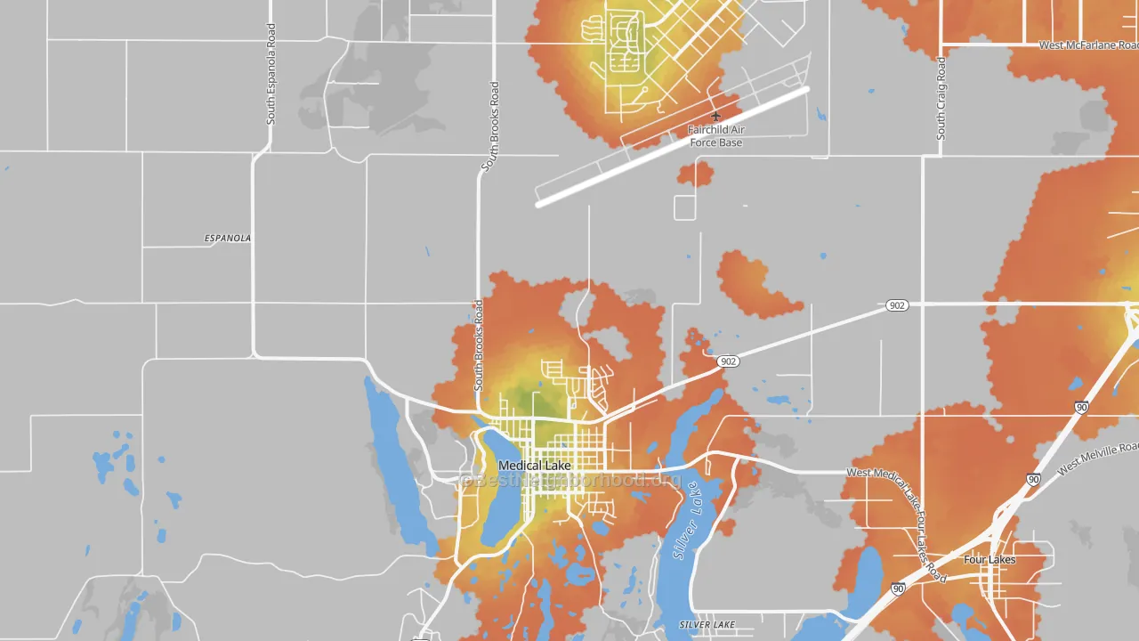 Bike Grade map of 99022, WA