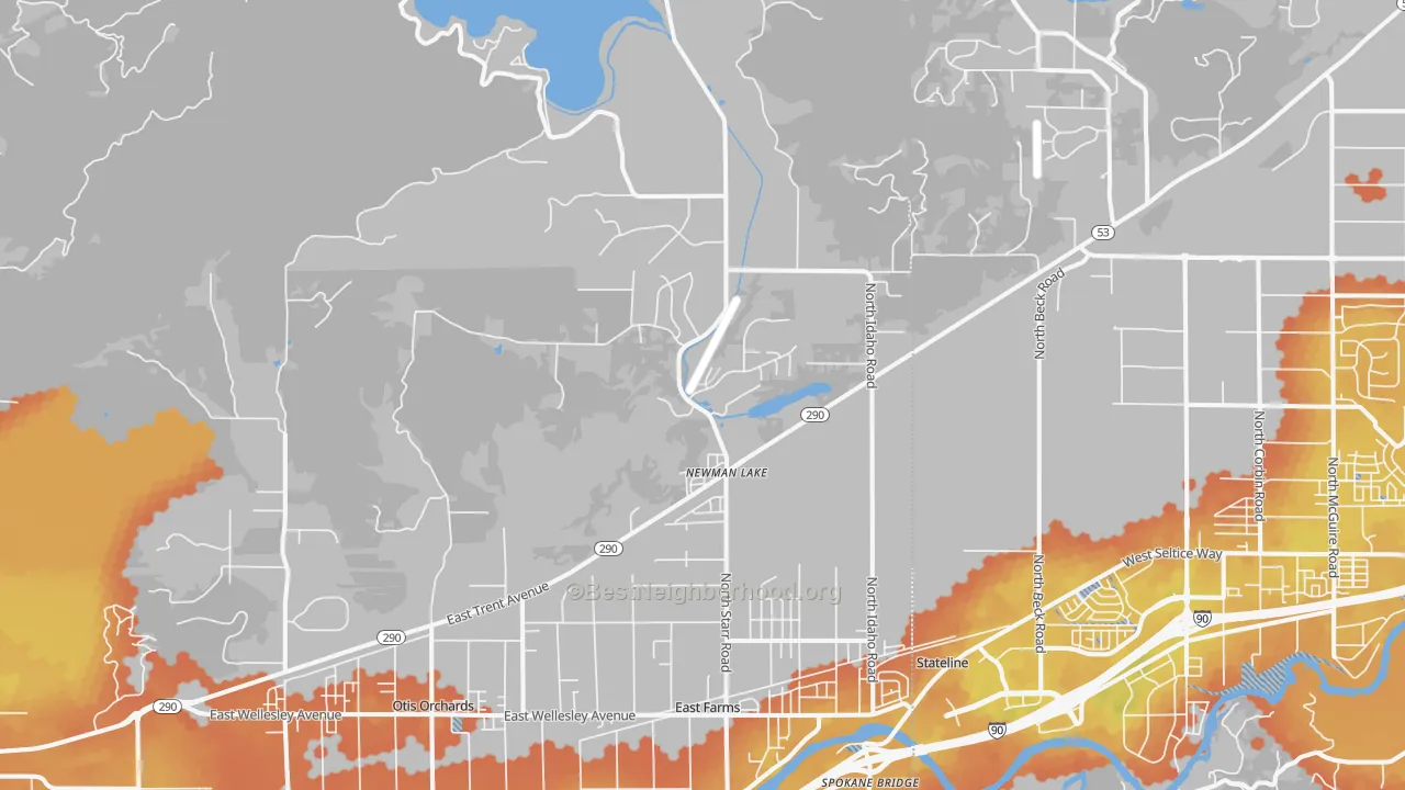 Bike Grade map of 99025, WA