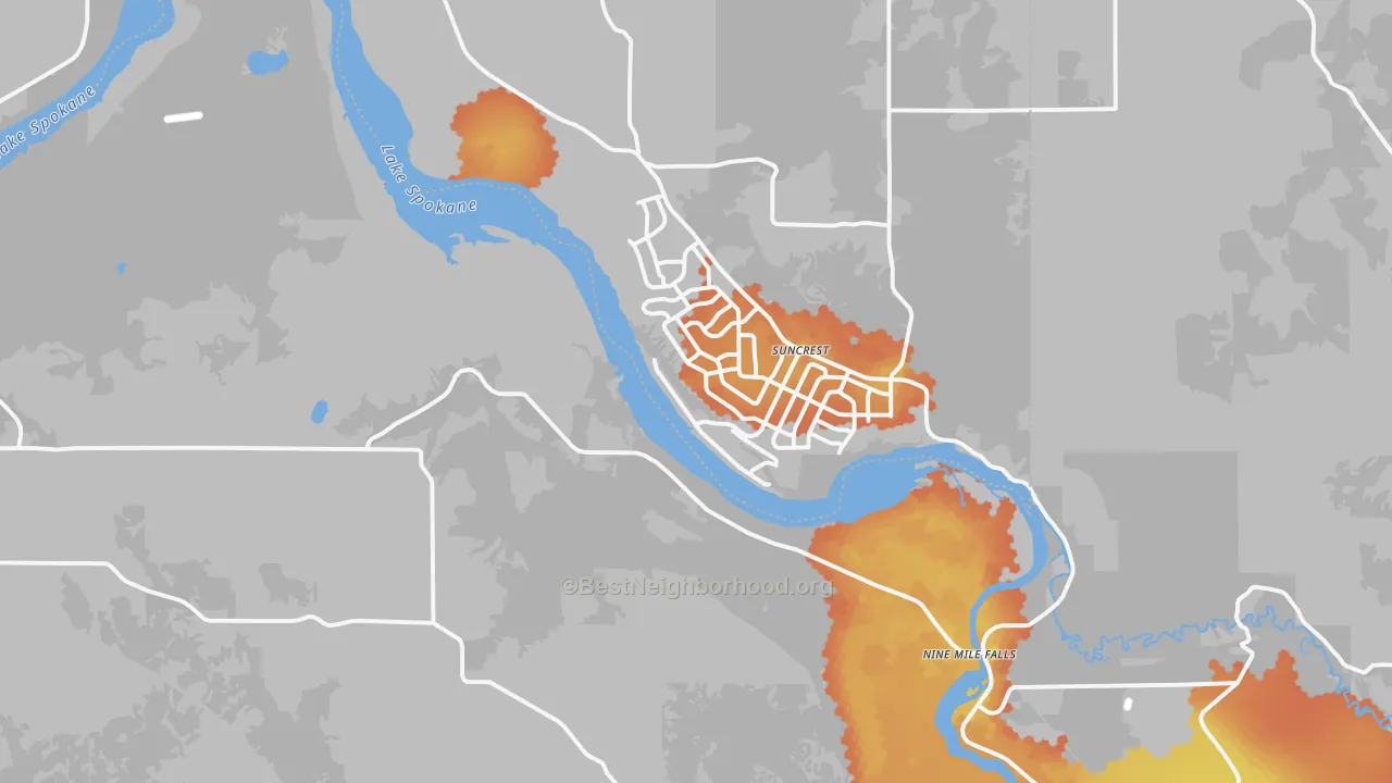 Bike Grade map of 99026, WA