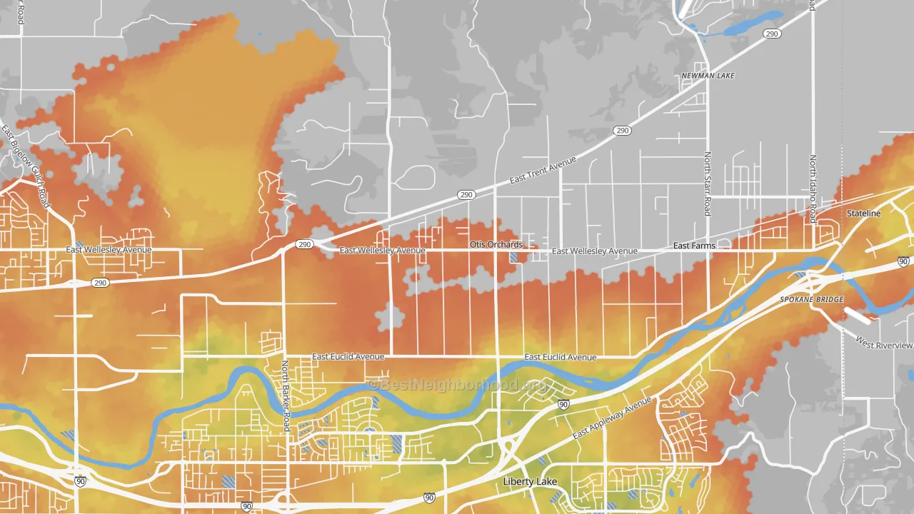 Bike Grade map of 99027, WA