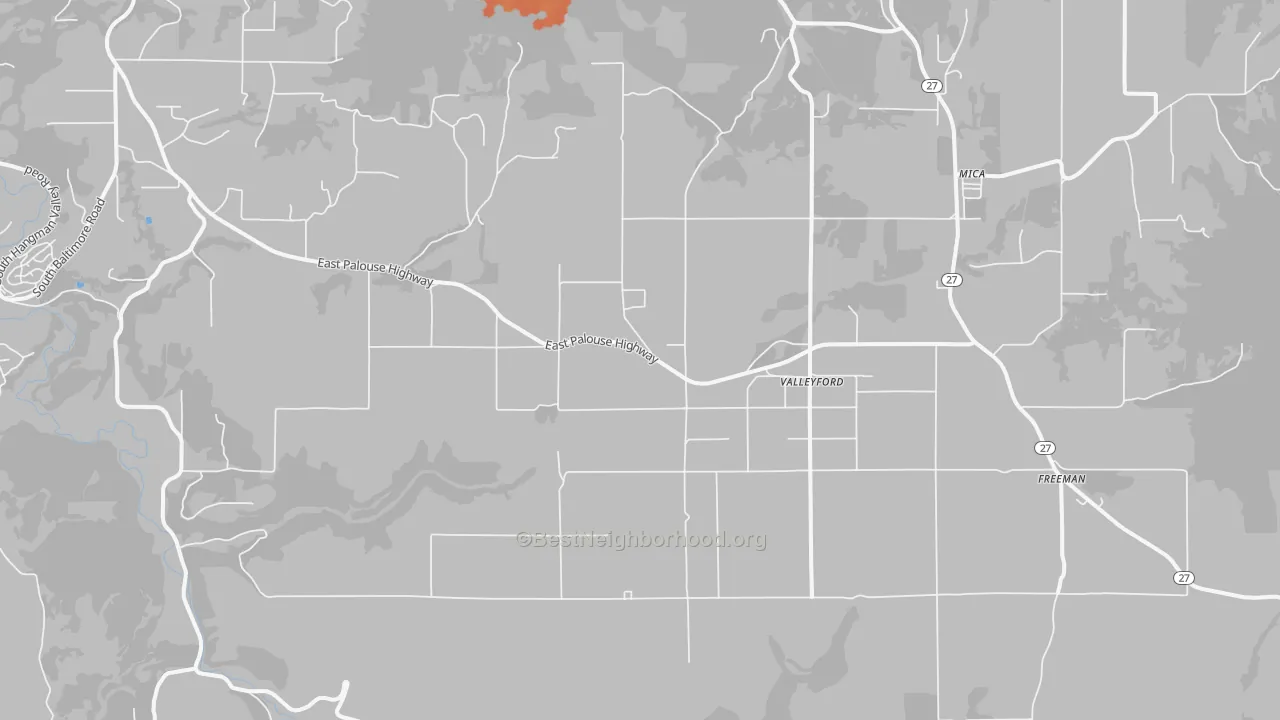 Bike Grade map of 99036, WA
