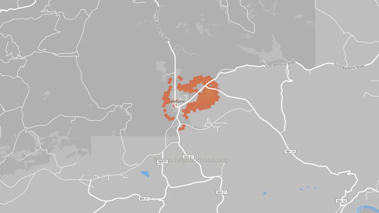 Bike Grade map of 99040, WA