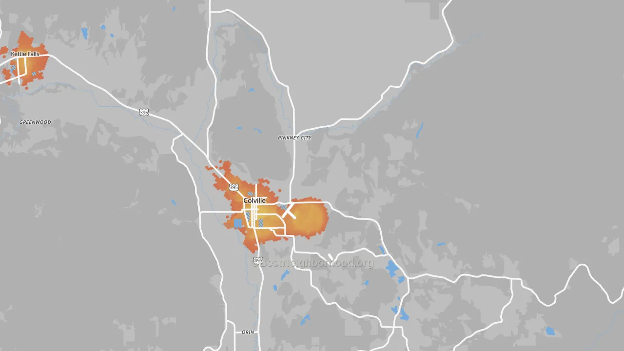Bike Grade map of 99114, WA
