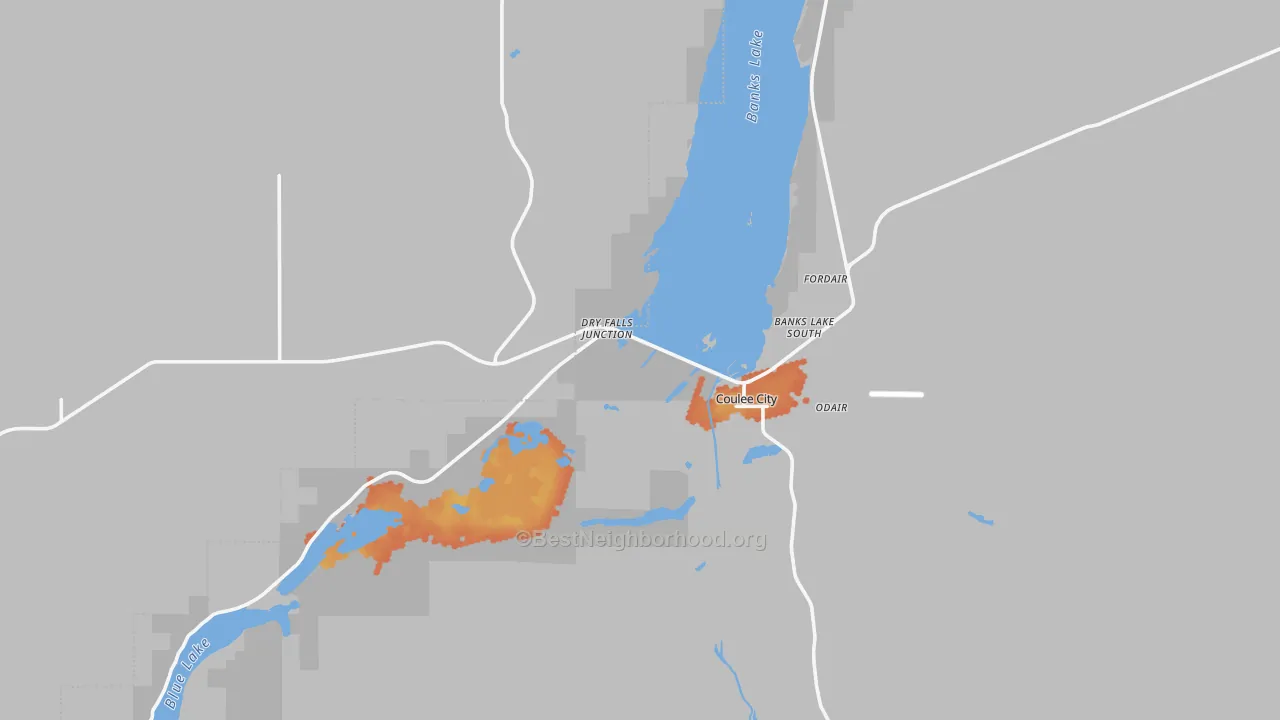 Bike Grade map of 99115, WA