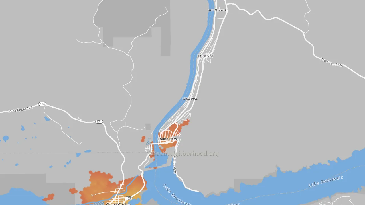 Bike Grade map of 99116, WA