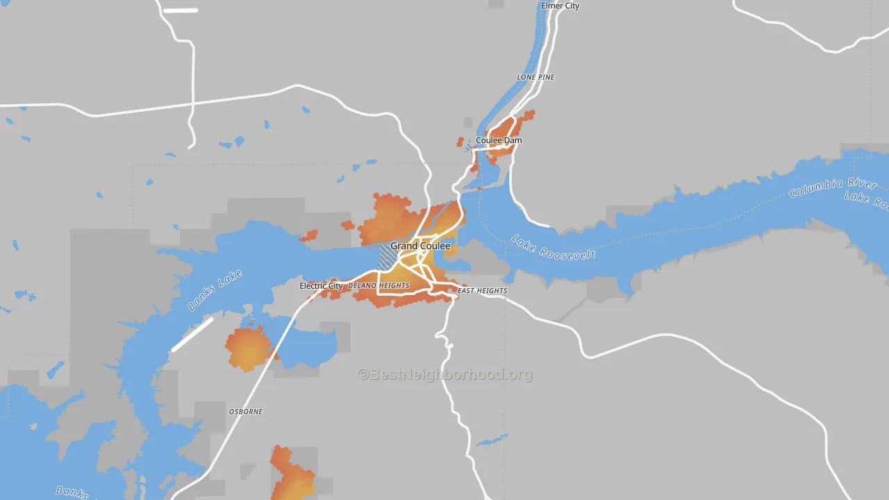 Bike Grade map of 99133, WA