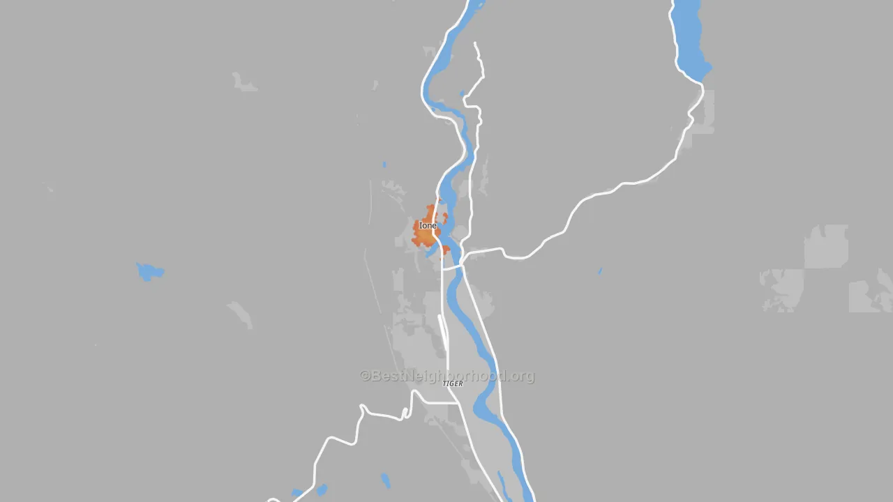 Bike Grade map of 99139, WA