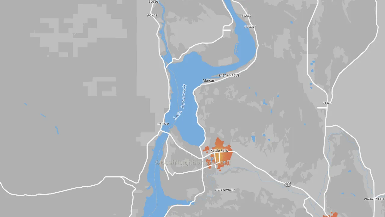 Bike Grade map of 99141, WA