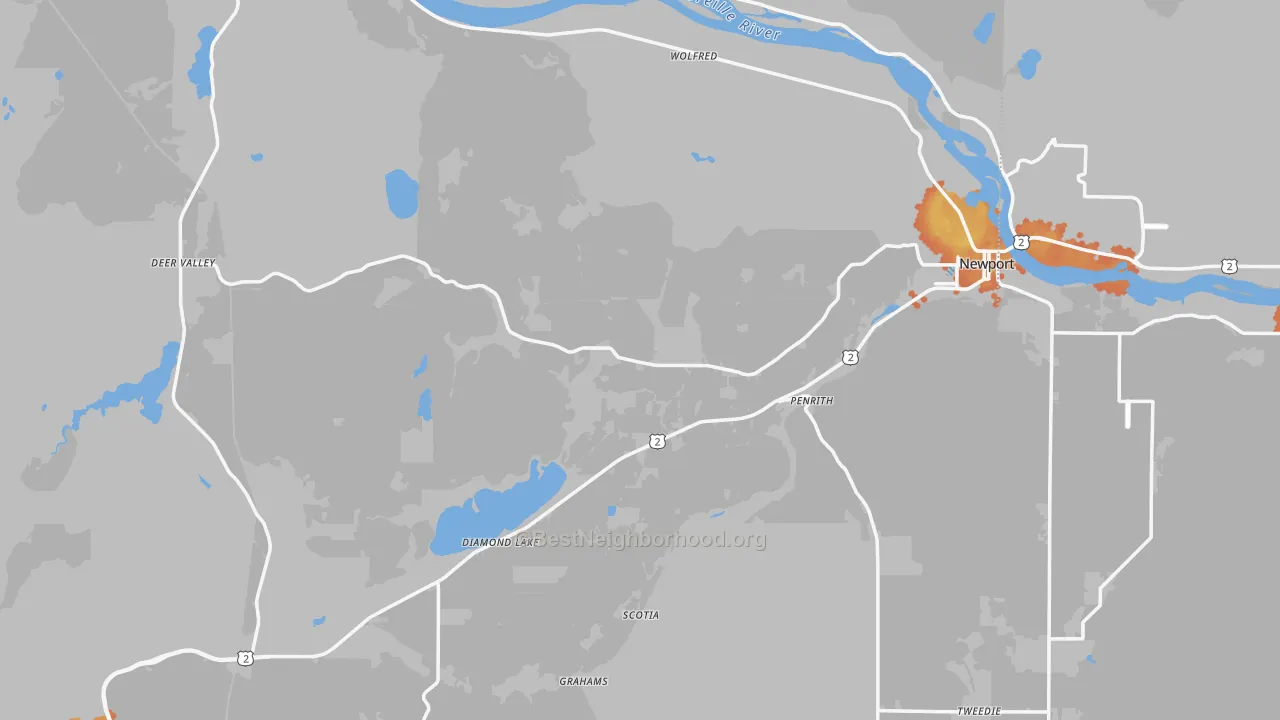 Bike Grade map of 99156, WA