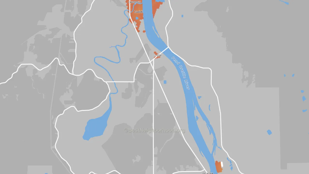Bike Grade map of 99180, WA