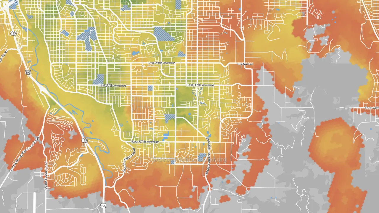 Bike Grade map of 99223, WA