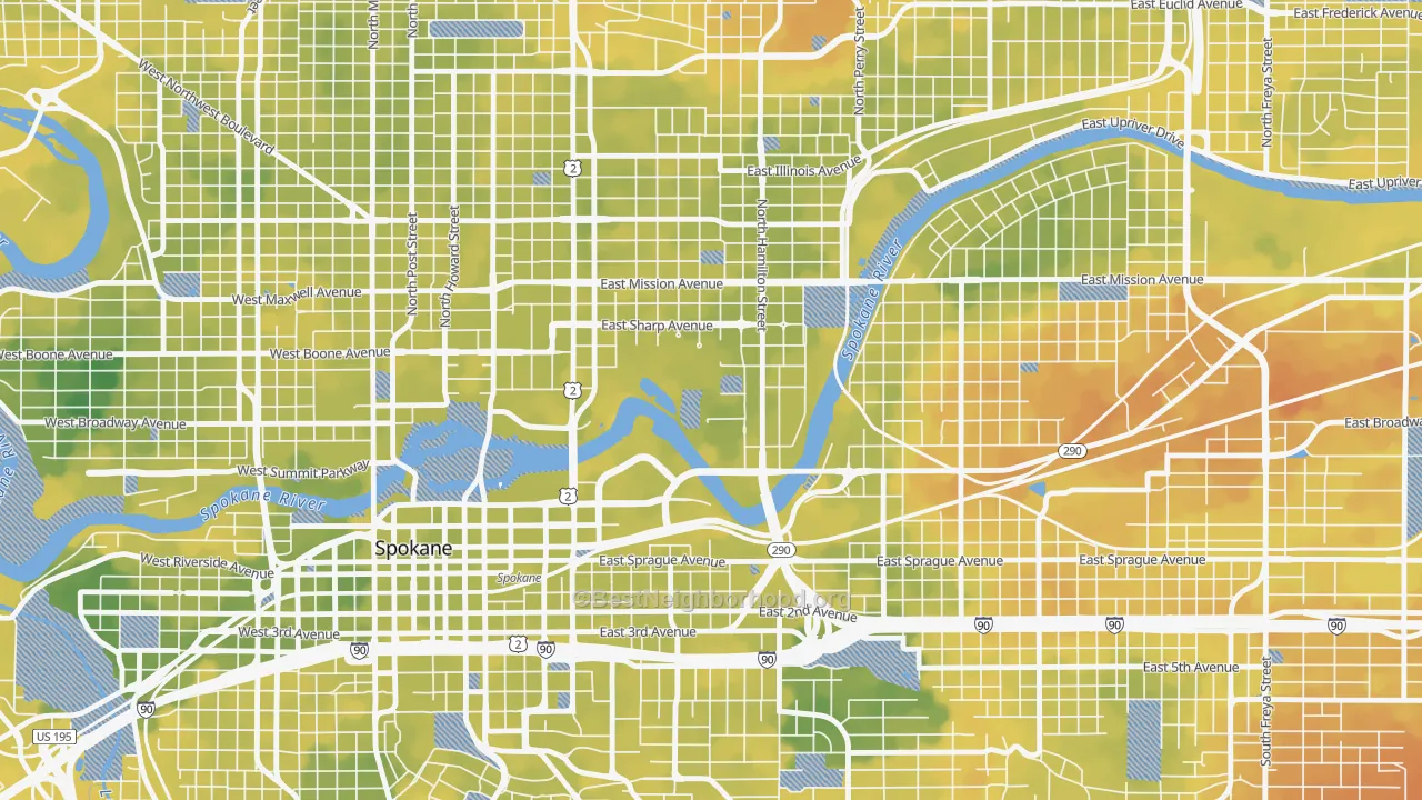 Bike Grade map of 99258, WA