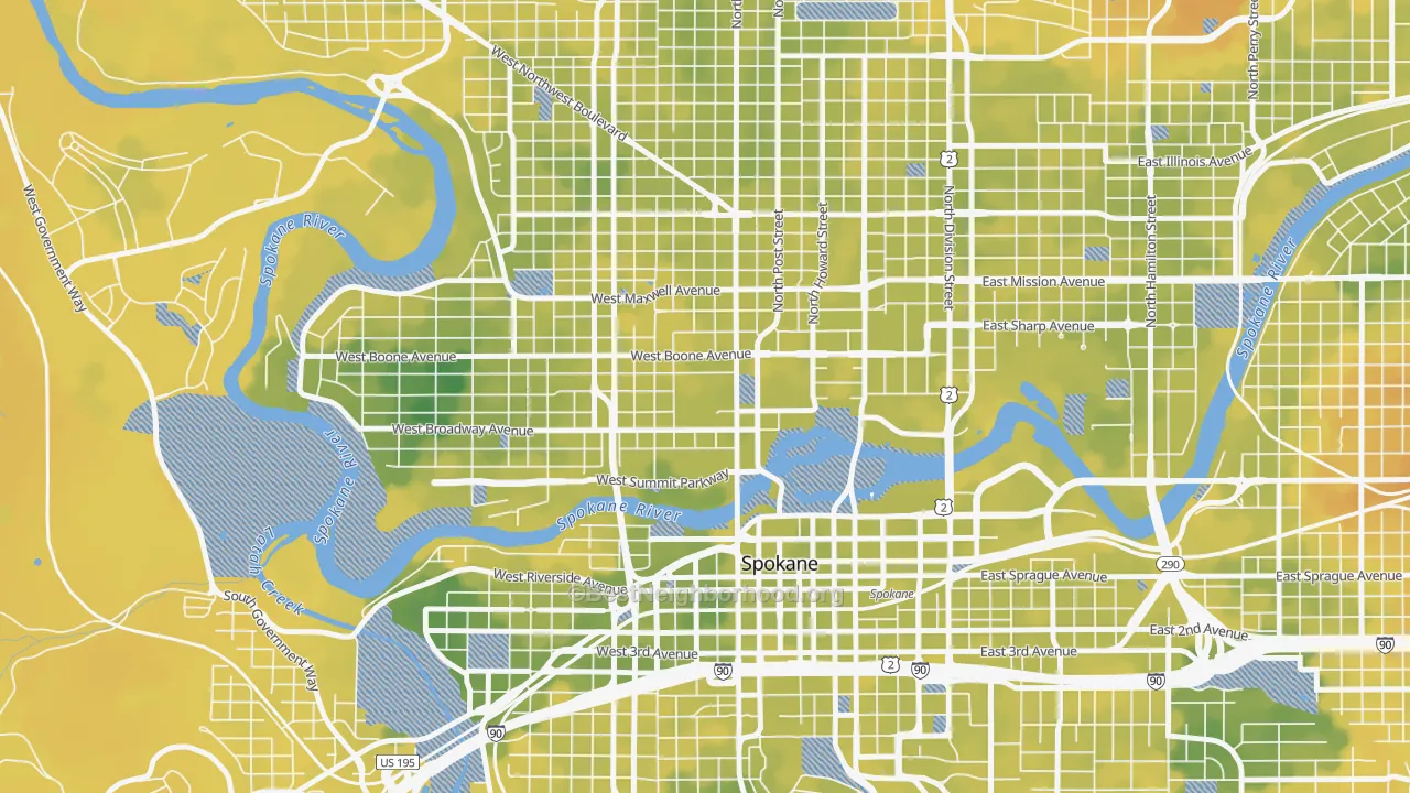 Bike Grade map of 99260, WA
