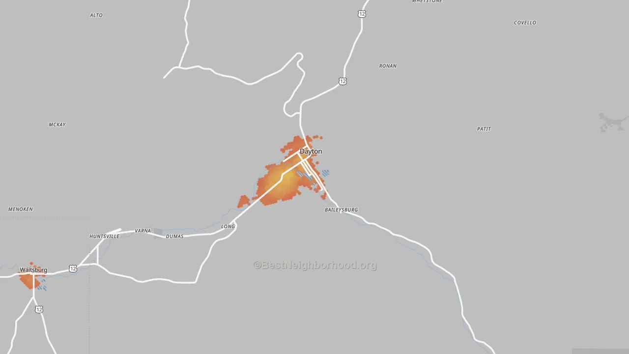 Bike Grade map of 99328, WA