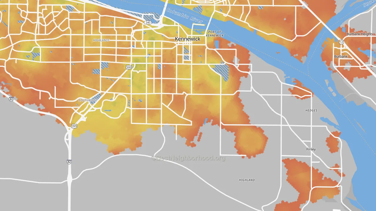 Bike Grade map of 99337, WA