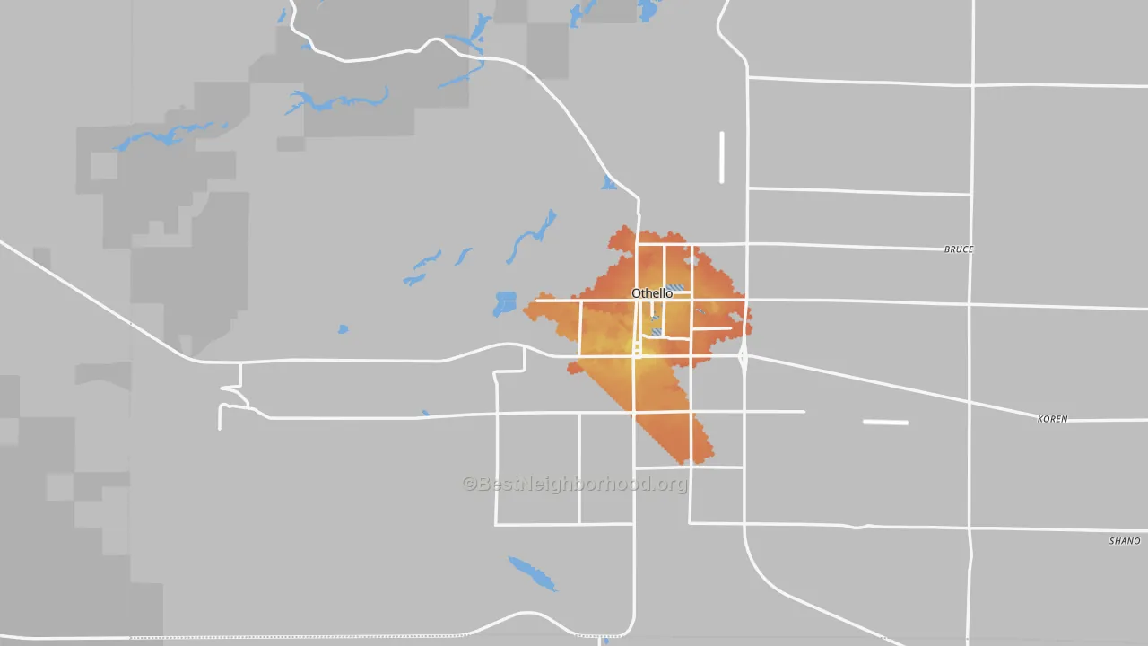 Bike Grade map of 99344, WA