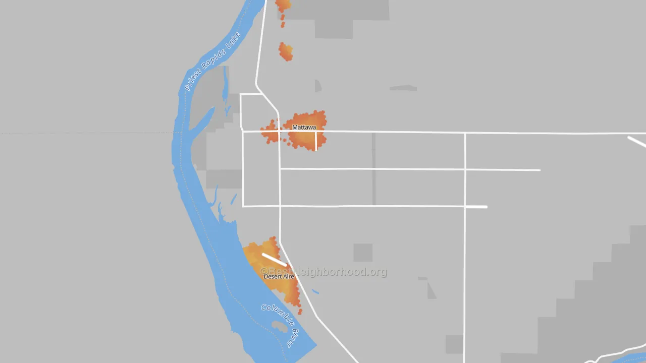 Bike Grade map of 99349, WA