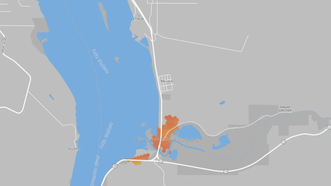 Bike Grade map of 99363, WA